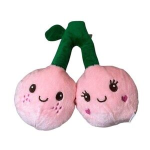 HUGE Cherry Fruit Plush Dog Toy NWT Pet Puppy Gift Squeaky Pink Cute